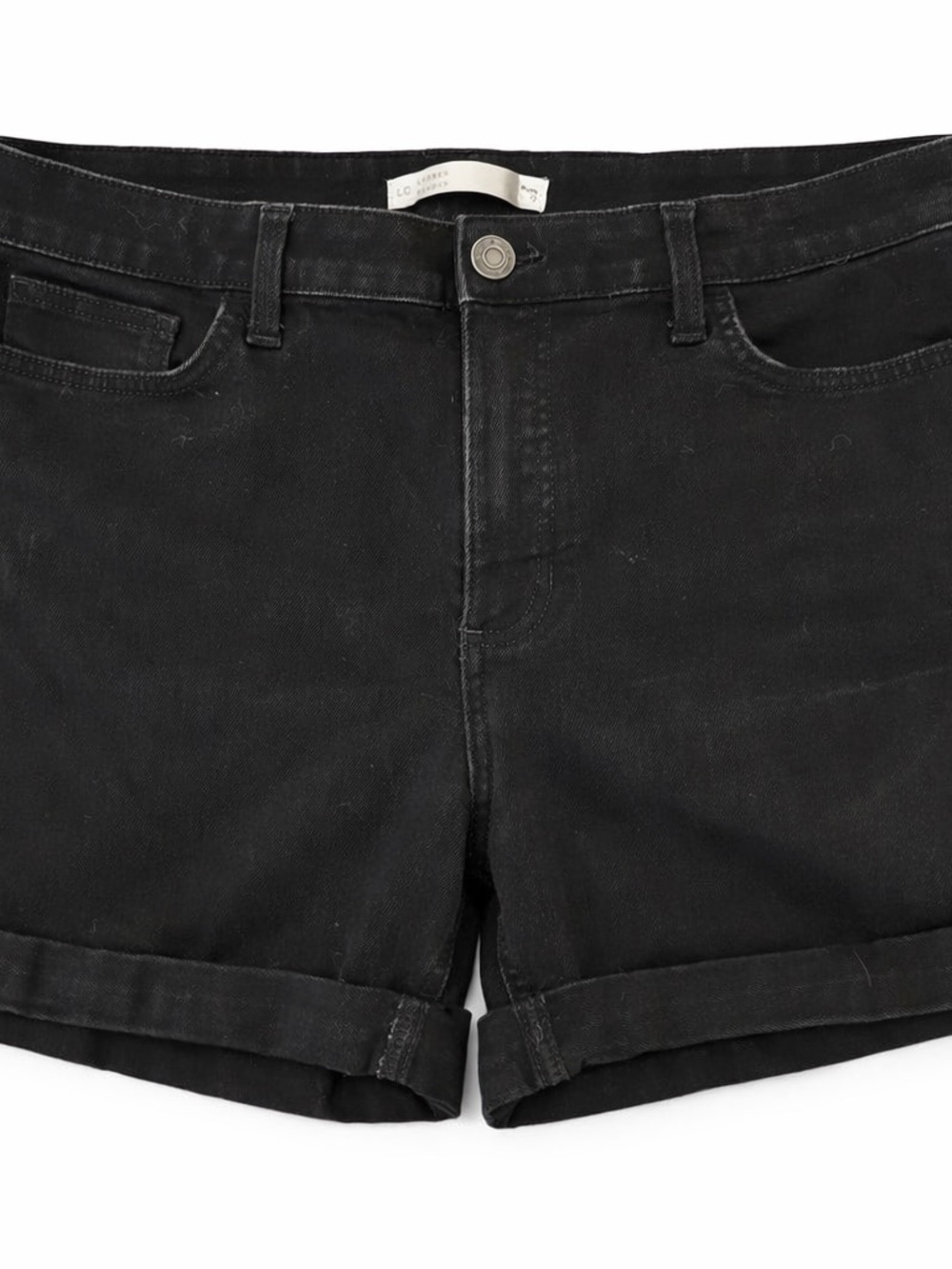 Lauren Conrad Black Denim Rolled‑Hem Shorts – Women’s Size 12